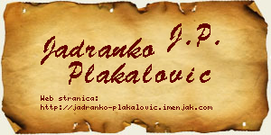 Jadranko Plakalović vizit kartica